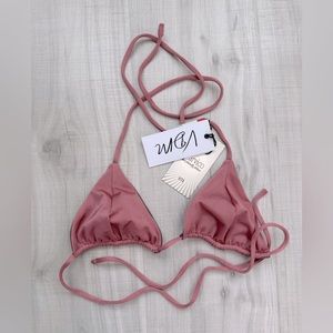 💗 VDM the Label Mauve Pink Triangle Bikini Top, Bathing Suit Top Womens Size XS